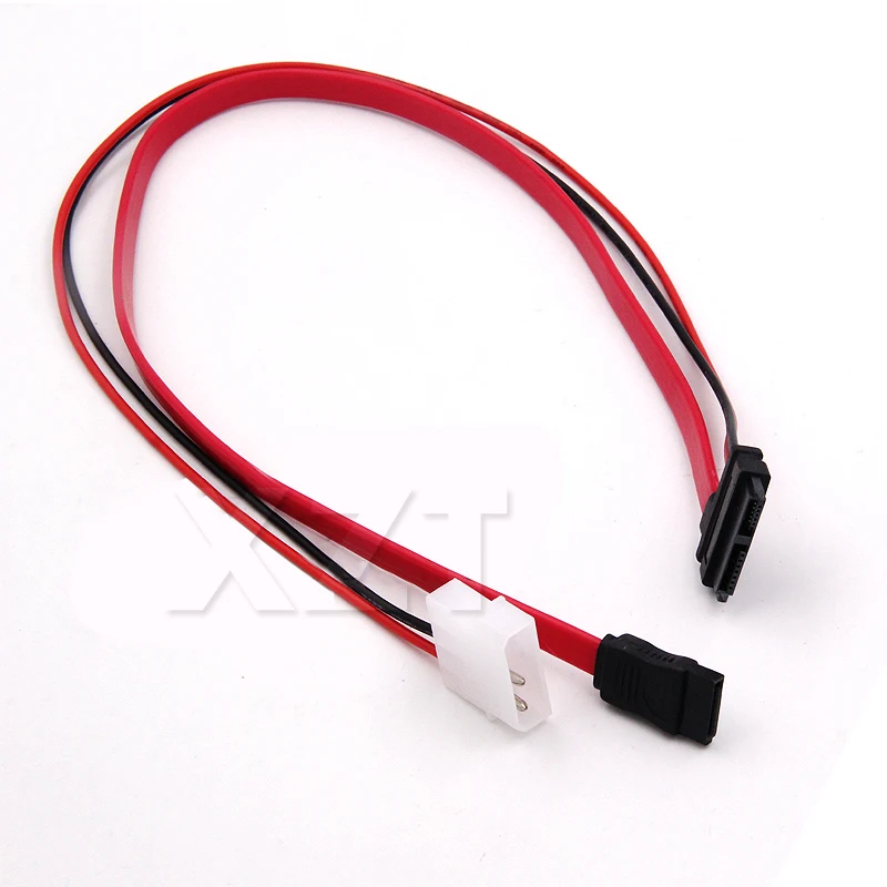 PZ 1PCS Slimline SATA Power Cables to Molex Slim SATA 13 pin(7P+6P) to 7pin + Power Cable1 for SATA Slimline Port 30CM/1FT/12IN