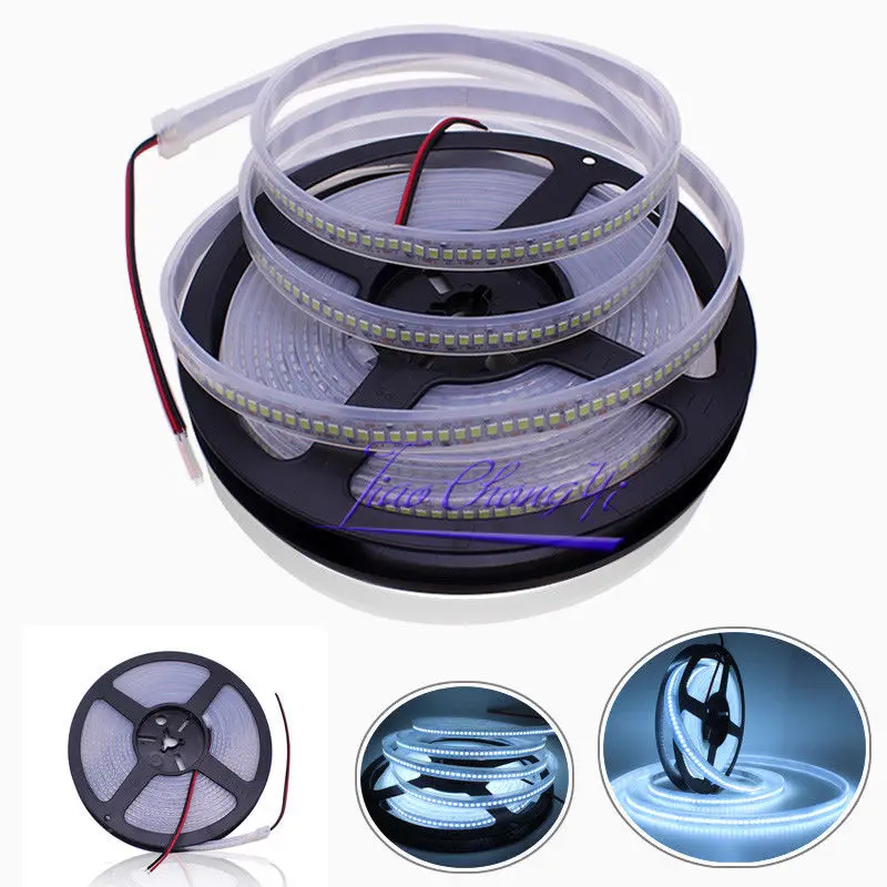 

2835 Светодиодная лента 240 светодиодов/м 12 В постоянного тока высокая яркость гибкий светодиодный светильник белый IP67 5 м Новинка