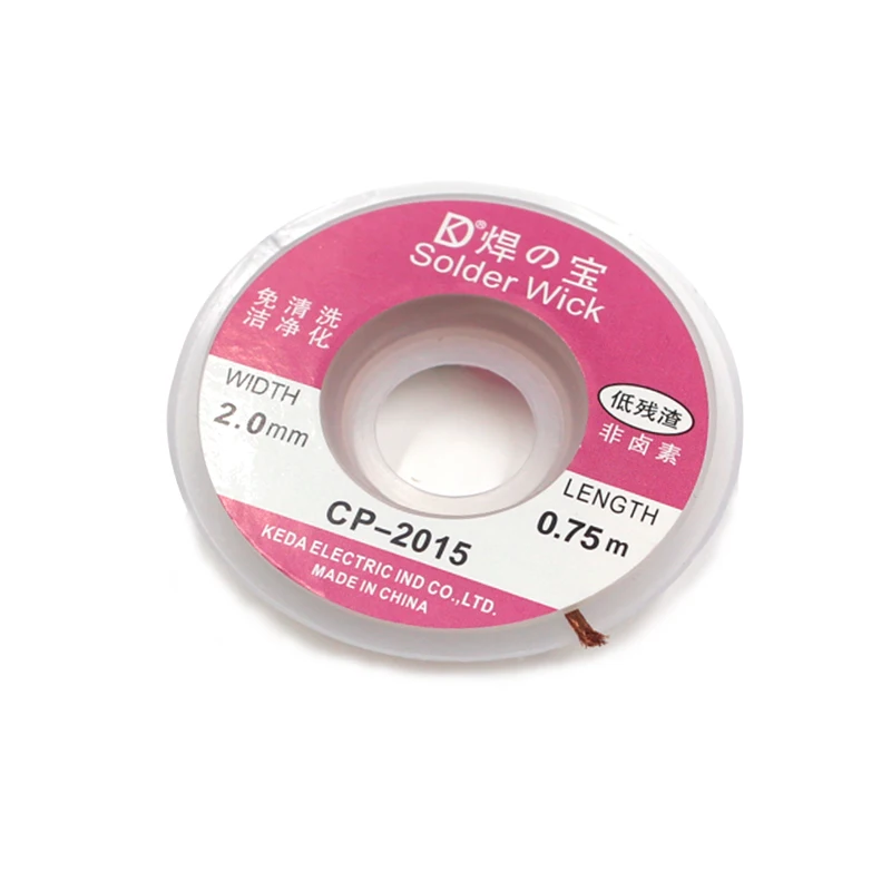 

0.75M 1.5M length 2.0Mm Desoldering Braid Solder Remover Wick Wire Welding Tin Sucker Cable Lead Cord Flux Repair Tool