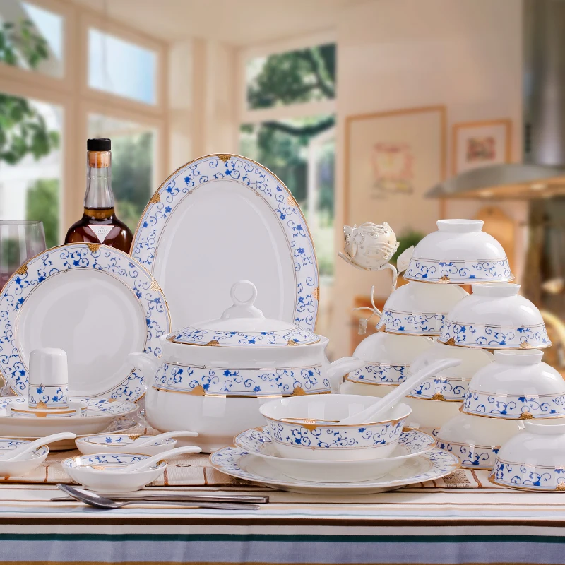 [green] Jingdezhen ceramic garden dishes in Phnom Penh, European bone china tableware set