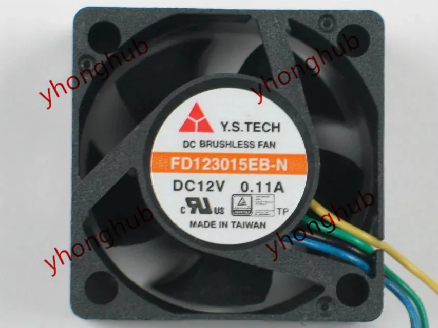 Y.S TECH FD123015EB-N DC 12V 0.11A 30x30x15mm 4-wire Server Cooling Fan