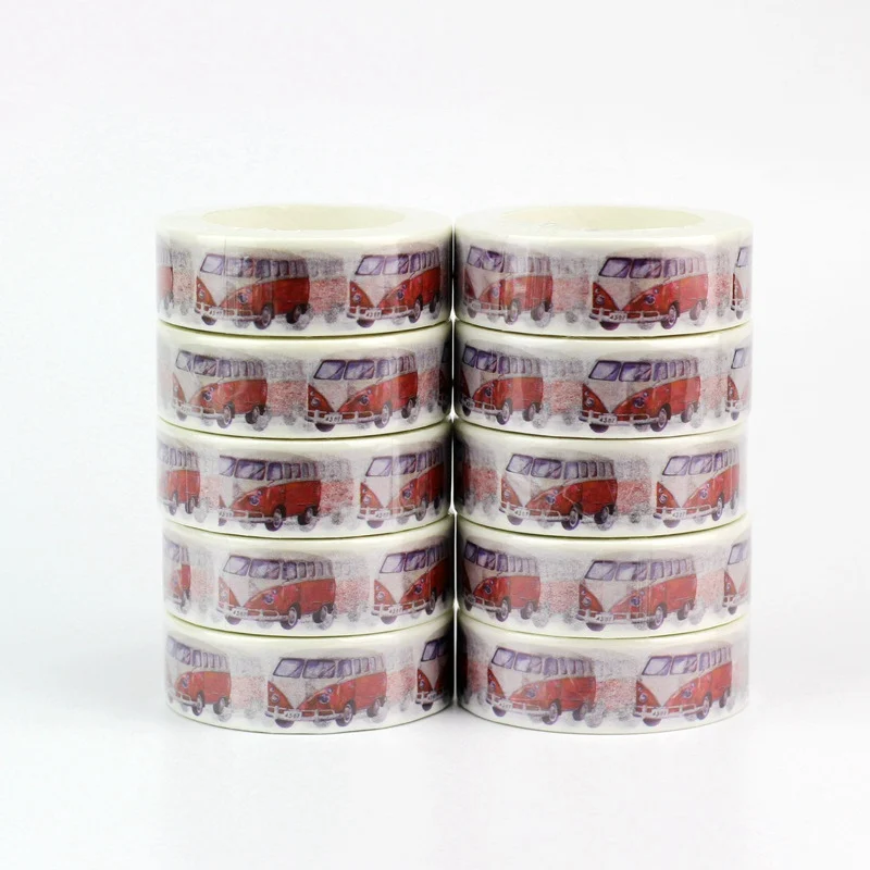

10PCS/lot Decorative Cute Camper VW Bus Washi Tapes Japanese Paper DIY Planner Masking Tape Adhesive Tapes Stickers Stationery