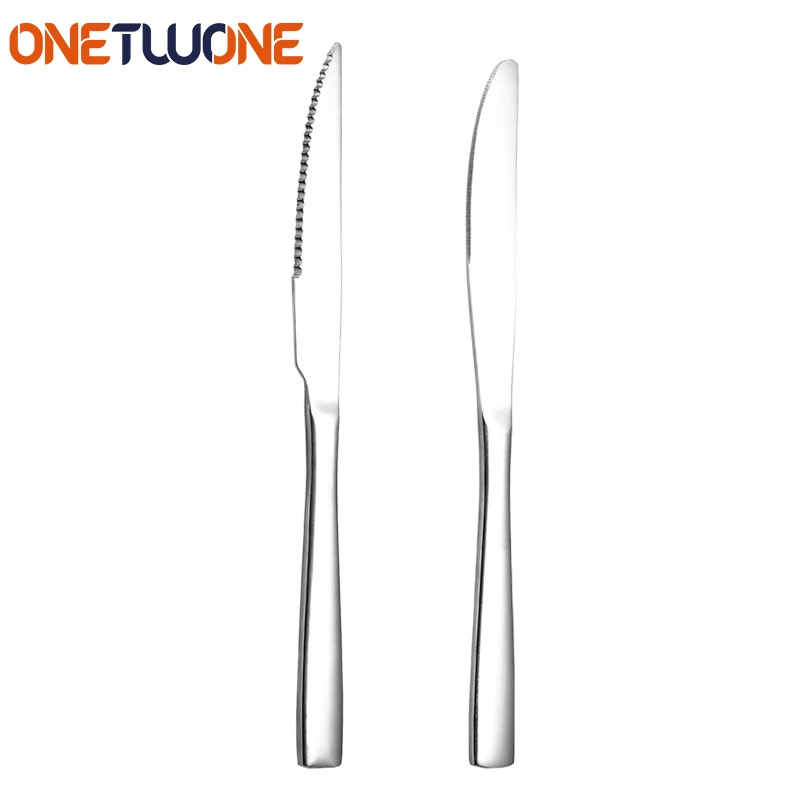 

HQ Stainless Steel Steak Knives Cutlery Western Style Table Dinnerware Set Serrated Blade Tableware Dinner Knife