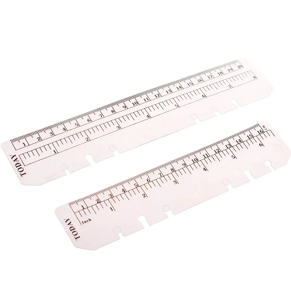 XRHYY 2PCS Plastic Clear Color A5 A6 Page Marker Pouch Page Finder Measuring Ruler for A5 A6 Size 6-Hole Binder Notebook