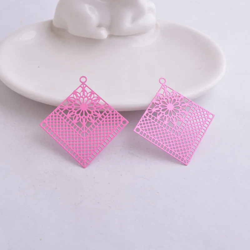 50 Stück AB3333 39*41mm Quadratische Anhänger Rhombus-Formen für DIY-Ohrringe und Schmuck – Detail 13