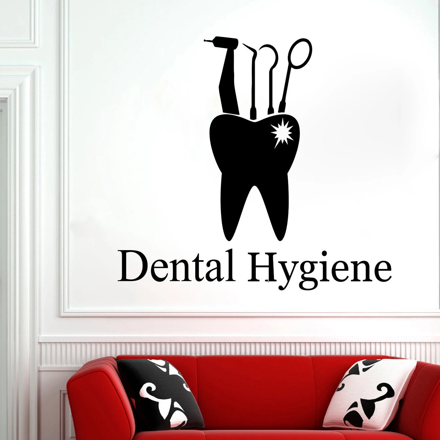 dental hygienists wall decal Decorative decals for windows of dental clinic waterproof removeable vinyl glass wall sitcker G593