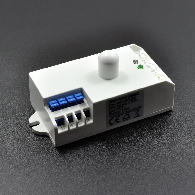 12-24VDC  360 degree Microwave Sensor Light Switch Induction Microwave Motion Sensor Set sensing time  distance