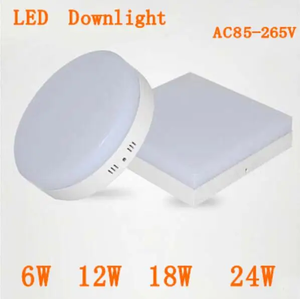 New Surface mounted 6w 12w 18w 24w AC85-265V led downlight panel light 2835SMD Ceiling hallway Down lamp