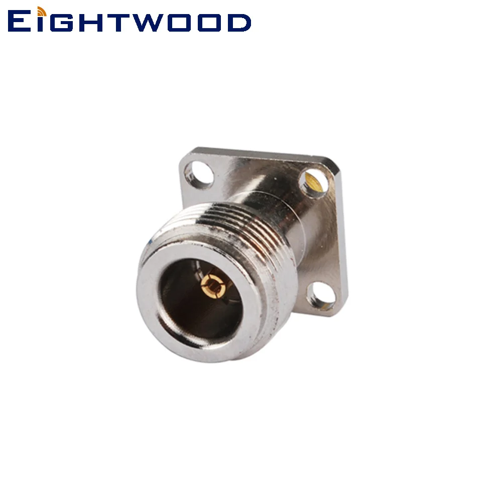 Eightwood N to SMA RF Coaxial Adapter N Jack Female to SMA Jack Female RF Coaxial Connector Four Holes Panel Mount Straight