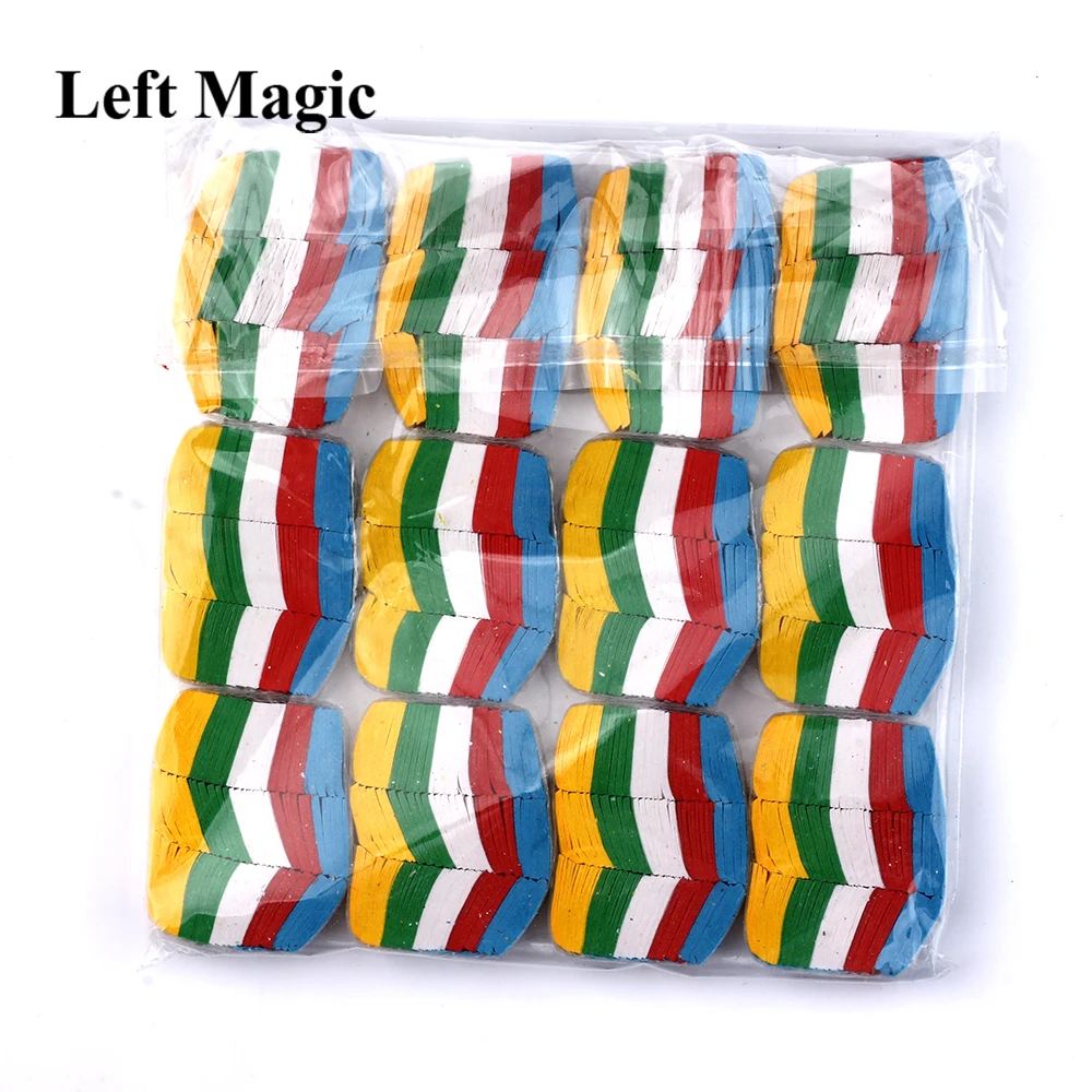 12PCS/Set Colorful Snowflakes Paper Magic Tricks Snow Storm Magic Paper For Magic Show Magician Accessories Classic Toy