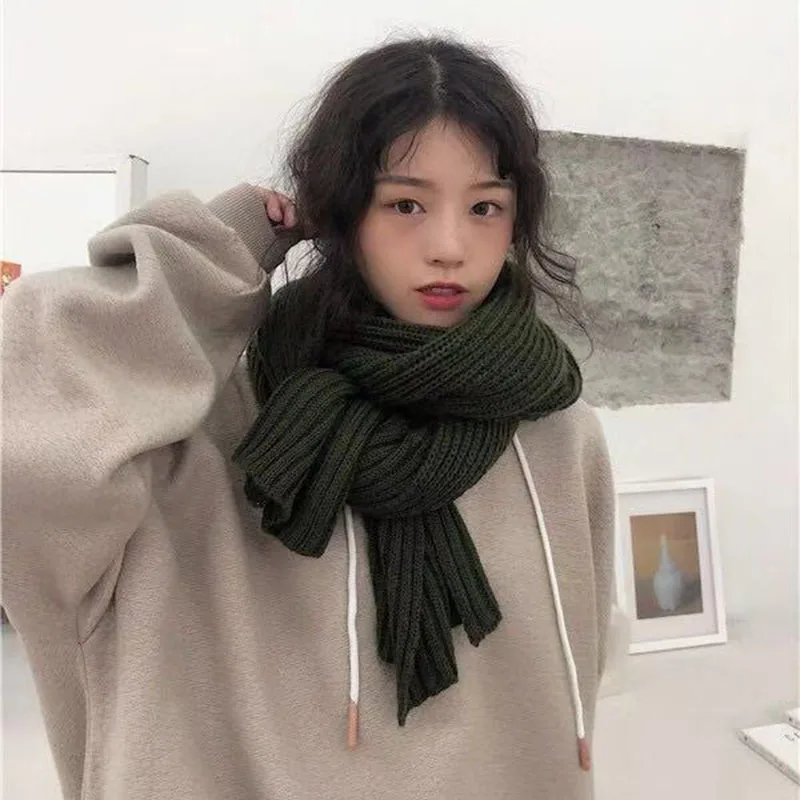 VISROVER solid color knitted women winter scarf cashmere like scarves lady winter warm shawls wraps winter pashmina femal hijab