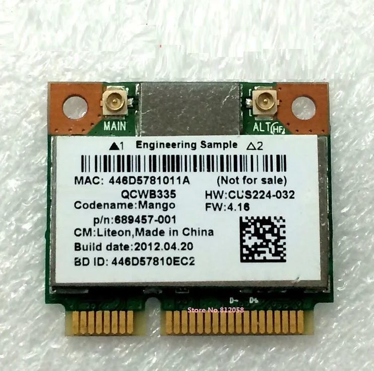 

Wholesale New For Atheros QCWB335 WIFI For Bluetooth-compatible BT 4.0 Mini Pci-e Wireless Card For HP 689457-001