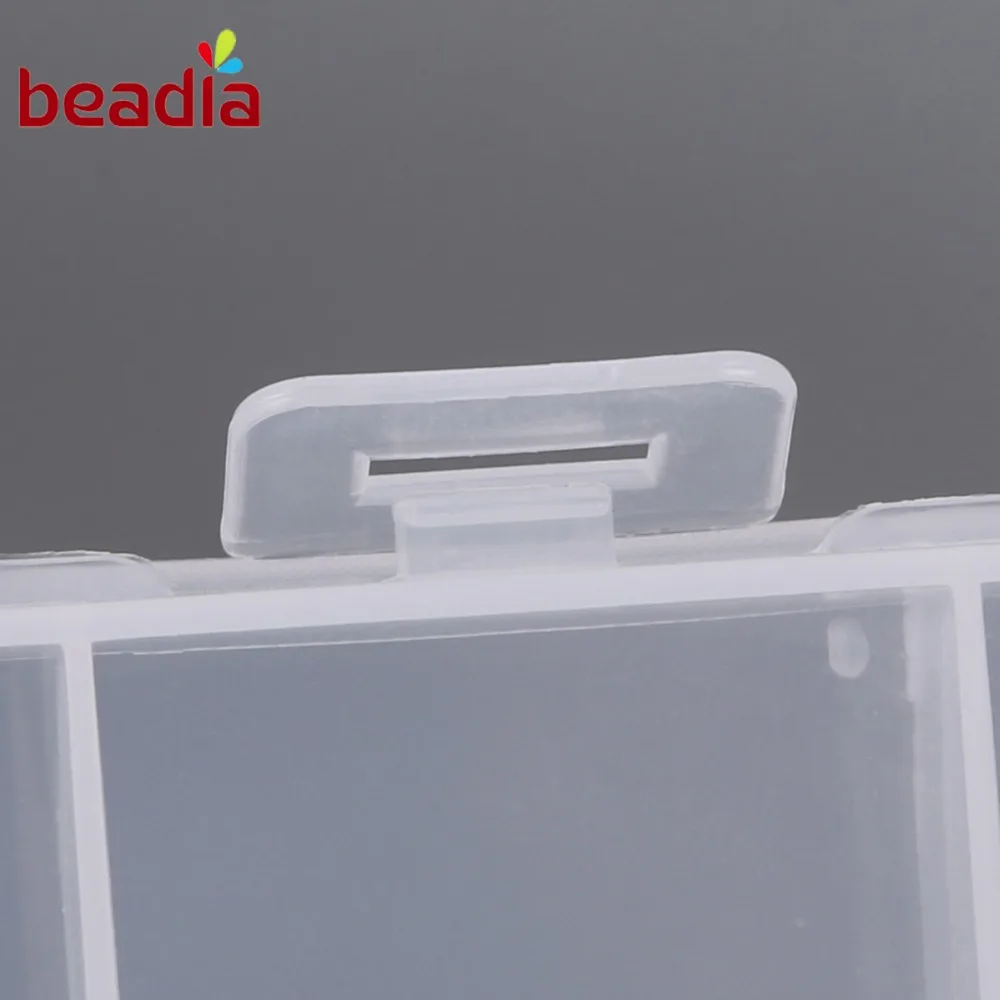 19x13x2.1 سنتيمتر 24 فتحات خلايا حمل البلاستيك حبة مسمار الدائري صندوق تخزين 2 خلايا قابل للتعديل لحالات المجوهرات المنظم