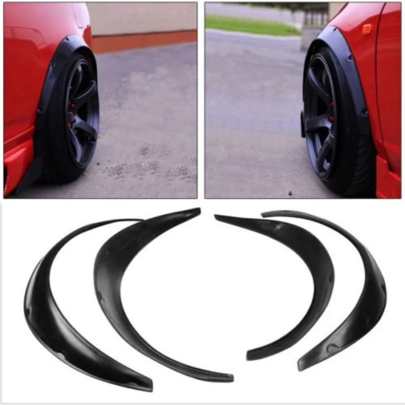 4PCS  Flexible Black Polyurethane Car Automobile Exterior Fender Flares Stocking