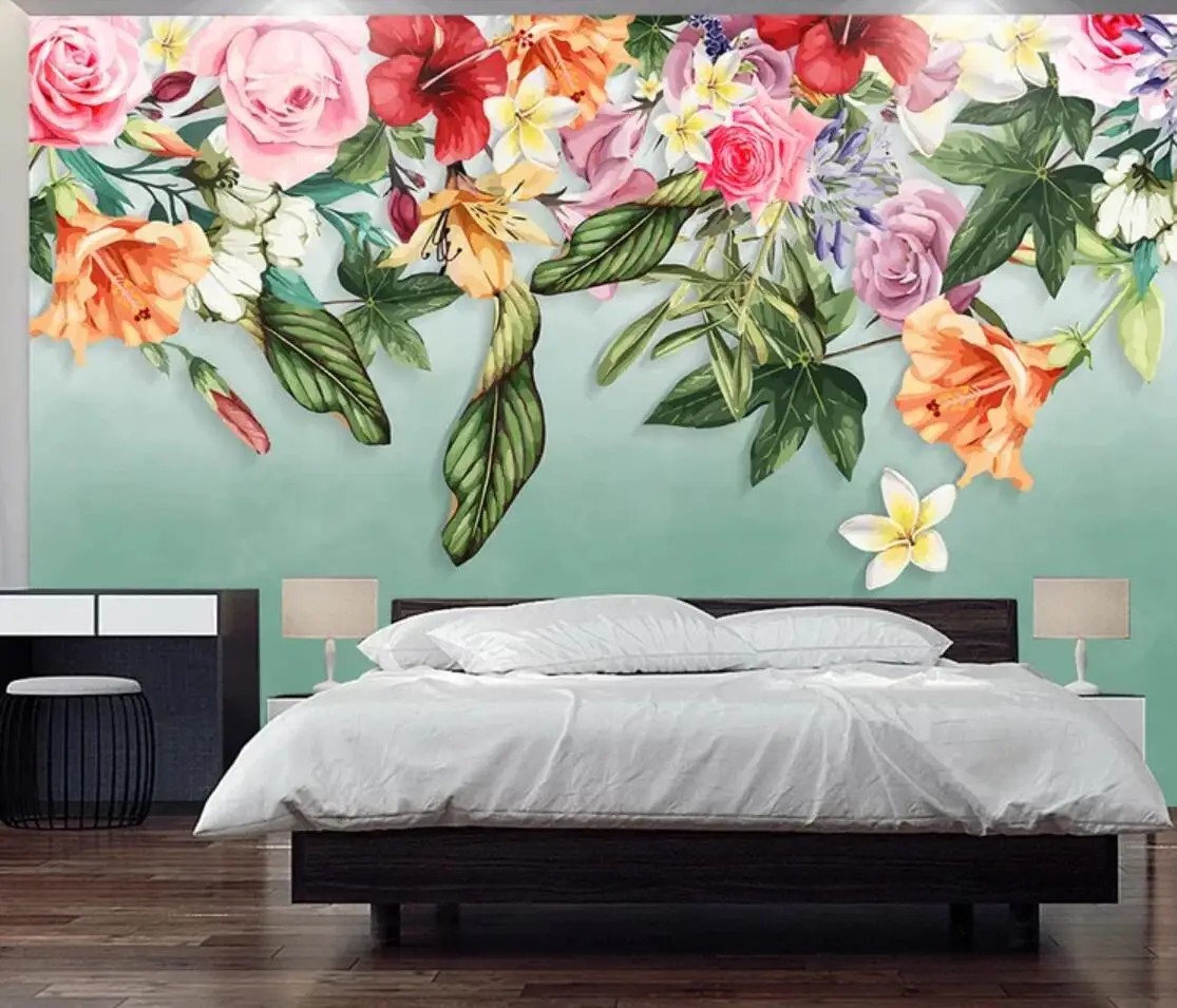 

Flower Bird Wallpaper Wall Mural Waterproof Canvas for Living Room Bedroom Photo Floral Wall Paper 3d Contact Paper Custom