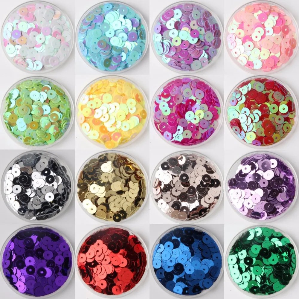 Material de costura solto das paillettes das lantejoulas do pvc redondo liso de impatches 3mm 4mm 5mm 6mm, acessórios do vestuário, lantejoulas para