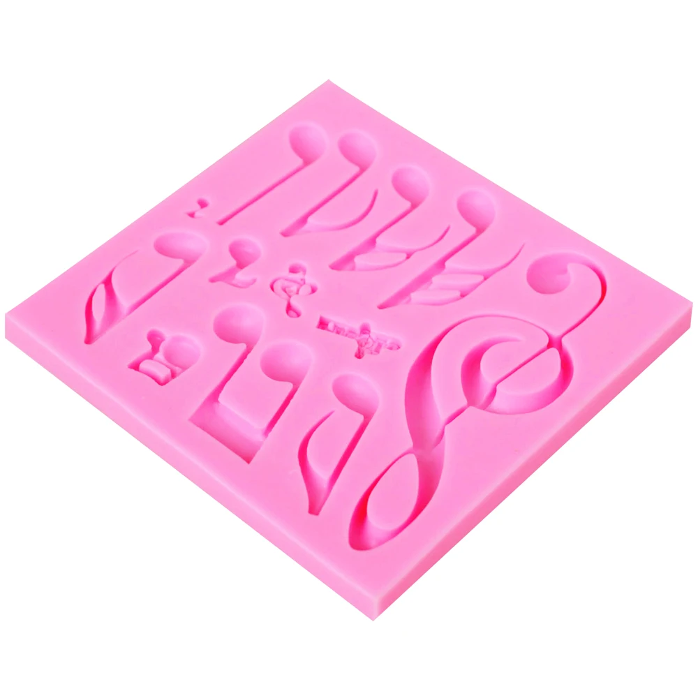 Byjunyeor M272 Music Notes UV Resin Silicone Mold Fondant Chocolate Candy Lollipop Crystal Epoxy Soft Clay Bake Tool