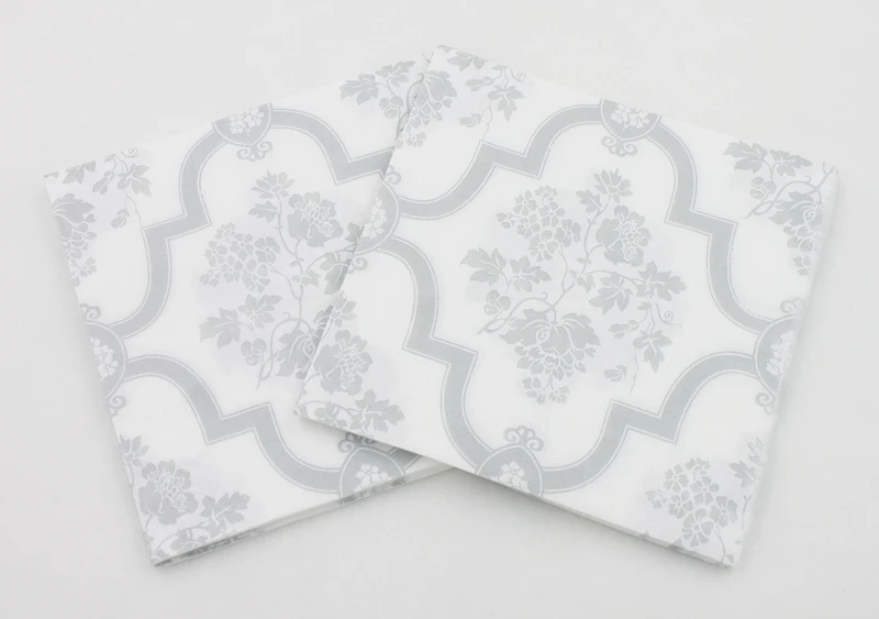 [RainLoong] زهرة المطبوعة ورقة منديل أسود الأزهار خمر الأنسجة Guardanapo Servilleta 33*33 سنتيمتر 1 حزمة (20 قطعة/الحزمة)