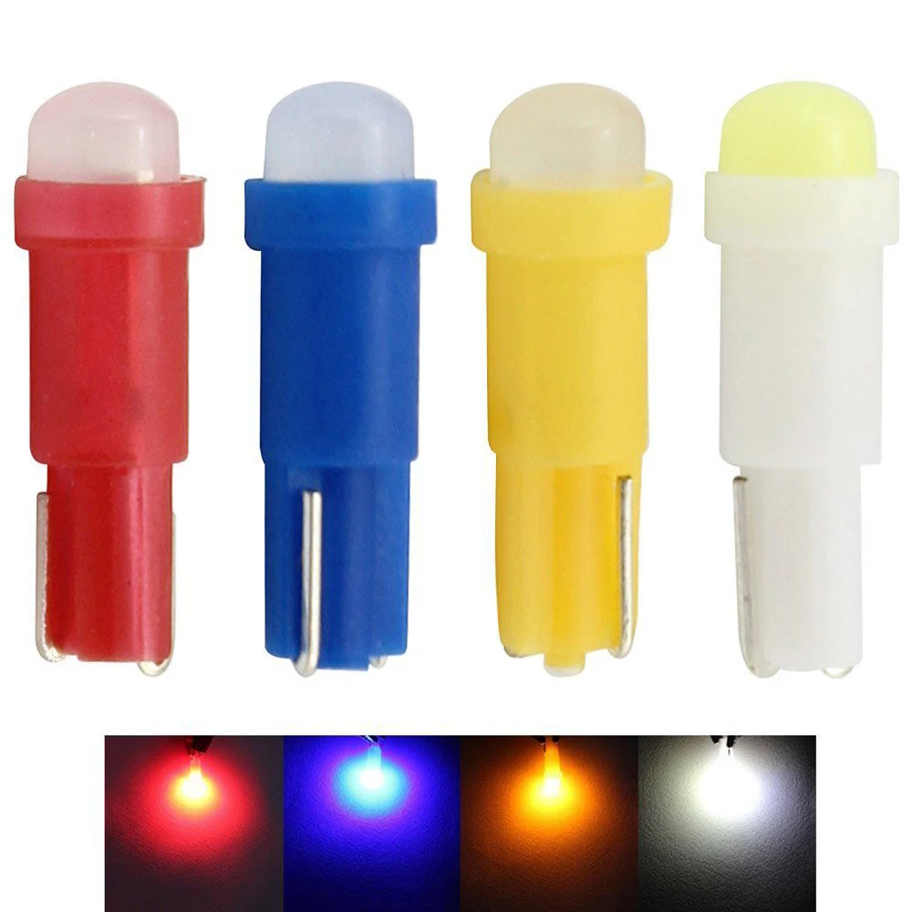 

300PCS Universal Car Light T5 Ceramic Cob Led SMD white LED lamps Car Door Reading LED Light Bulbs White Car Styling DC 12V