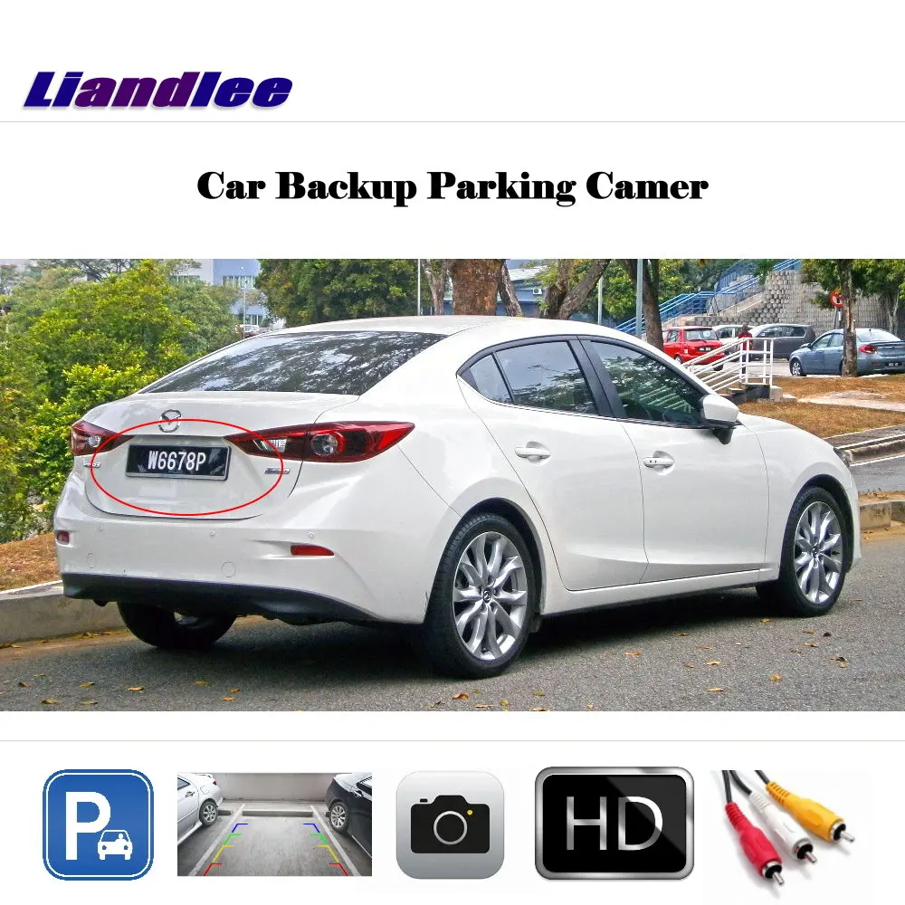 For Mazda 3 Mazda3 Axela Sedan BM 2014-2017 Car Reverse Rearview Camera 6V AUTO HD CCD NTSC OEM CAM With RCA  Adapter