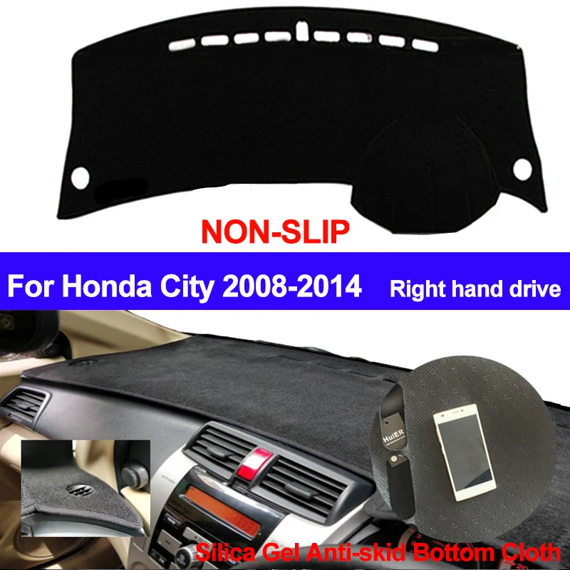 

TAIJS RHD For Honda City 2008 2009 2010 2011 2012 2013 2014 Dashboard Cover DashMat Silicone Non-Slip Sun Shade Dash Board Pad