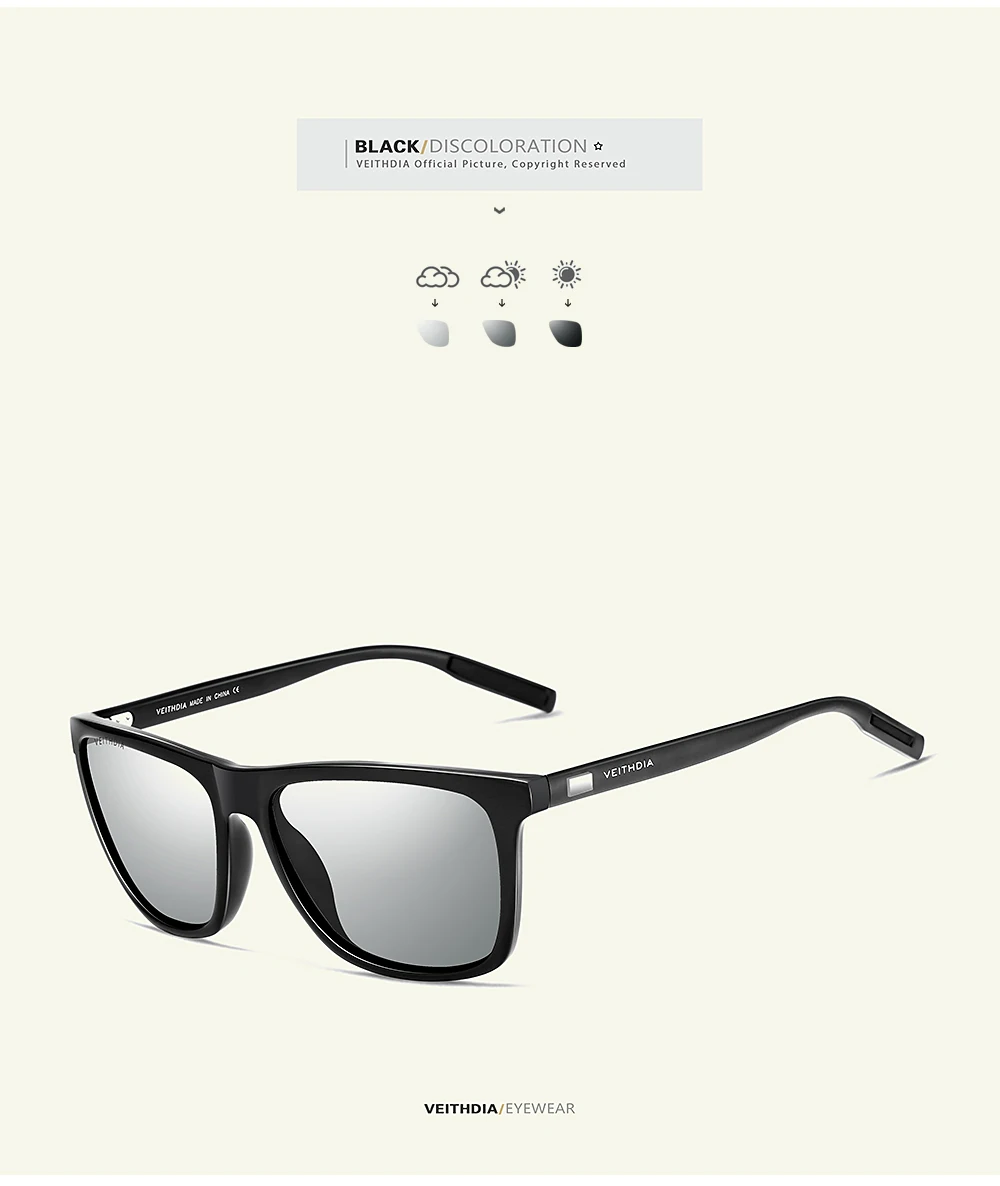 VEITHDIA Markensonnenbrille Unisex Retro Aluminium+TR90 Sonnenbrille Polarisierte Gläser Vintage Brillen Sonnenbrille für Männer/Frauen 6108 – Detail 25