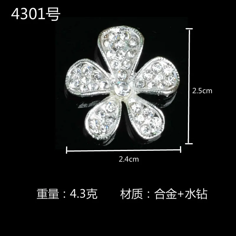 50pcs 24*25mm Fashion Style Metal Alloy Silver Color Crystal Flower Pendant Charm Pendants For DIY Handmade Jewelry Making