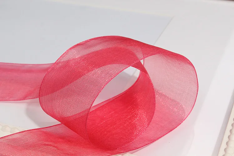 10 Yards/Lot schiere Chiffonband Organza Satinbänder für Geschenkverpackung Dekoration Hochzeitssträuße Party Kranz Spitzenstoff – Detail 22