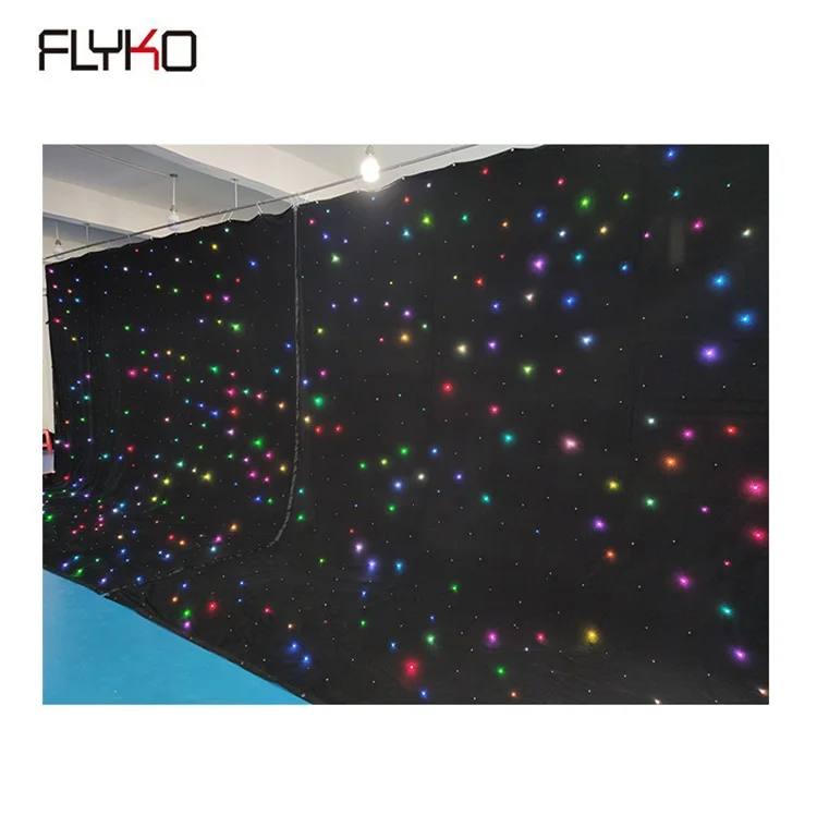 free shipping 4.5x5m  velvet  LED star curtain for stage decoration lamps quantity 16-18pcs/sqm