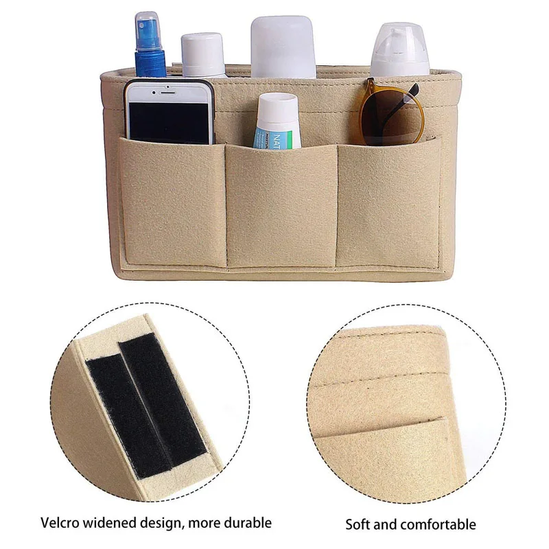 Fashion Women Bag Cosmetic Bags And Make up Organizer Felt Insert Bag For Handbag Felt Cloth Inner Bag Fits Various Brand Bags