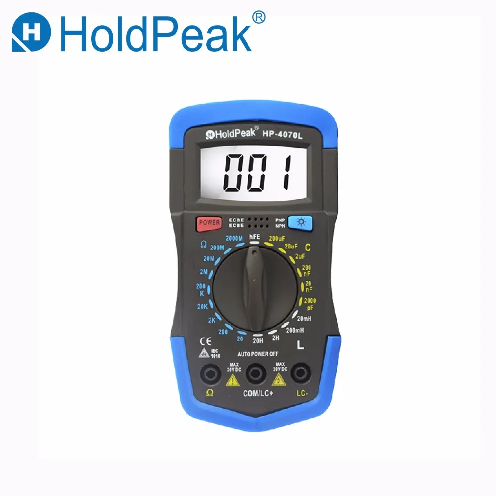 HoldPeak-Medidor de capacitancia Digital (medidor LCR), herramienta de diagnóstico con retroiluminación LCD, HP-4070L