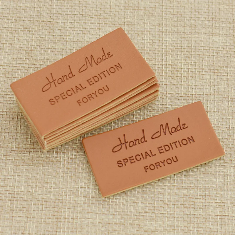 PU 가죽 라벨 청바지 가방 신발 태그 액세서리에 대한 수제 바느질 옷 장식 50 개 