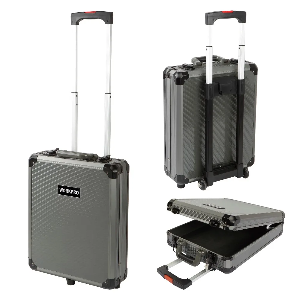 WORKPRO 111-Bộ Xe Đẩy Ốp Lưng Bộ Dụng Cụ Nhôm Hộp Nhà Bộ Dụng Cụ