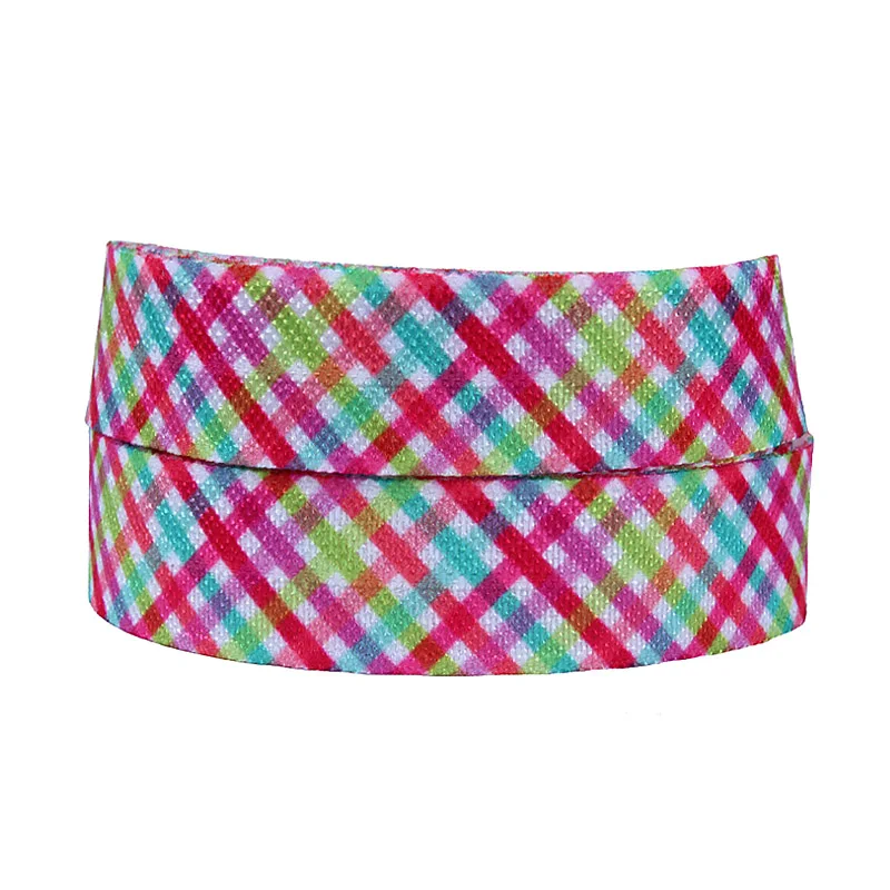 

FLRA FOE High quality thermal foe plaid hair fold over elastic ribbons