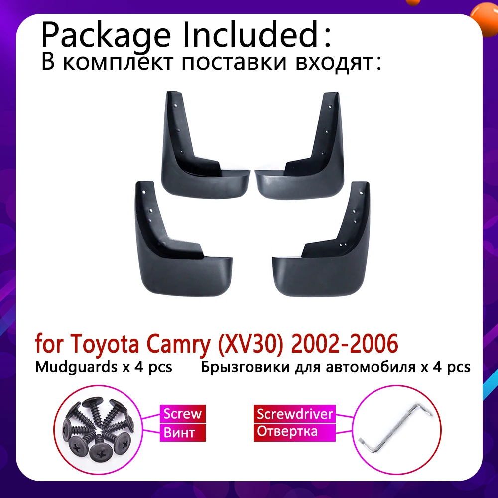 for Toyota Camry 30 XV30 2002~2006 Front Rear Mudflap Fender Mudguards Mud Flaps Guard Splash Flap Accessories 2003 2004 2005