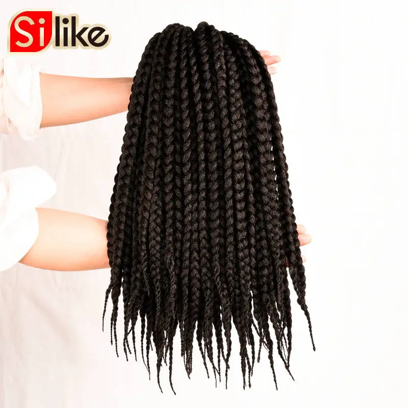 Silike 6Packs/lot Box Braids hair Crochet hair Extensions Brown Bug 12