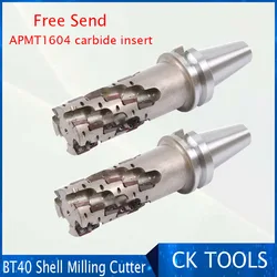 large cutting 30PCS APMT1604+1pcs BT40 40mm 45mm 50mm 63mm -100L-150L shell high speed corn milling cutter for  carbide insert