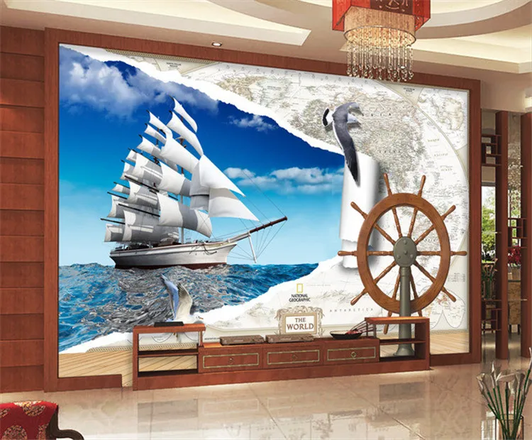 

Customize size High Quickly HD mural 3d wallpaper wall paper seiling sea mew europe papel de parede photo wallpaper