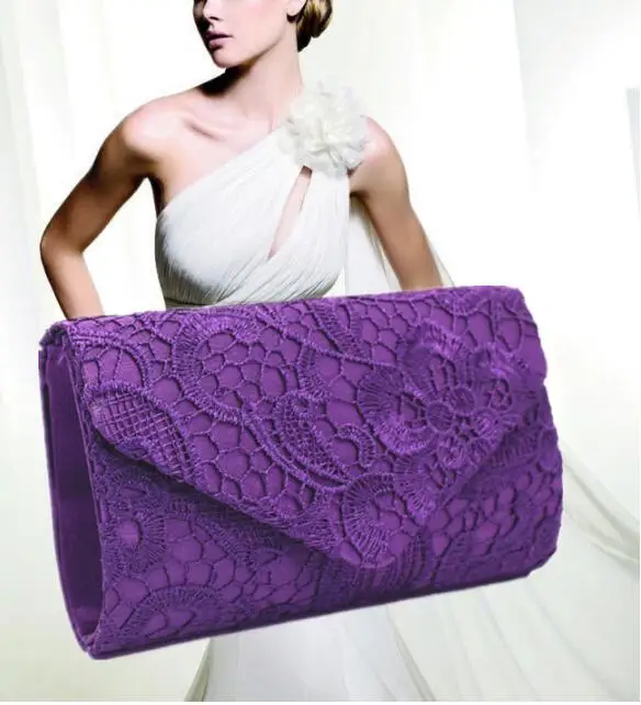 2022 pochette soiree Party Lace Crochet women evening clutch envelope handbags fashionable day clutch wallets