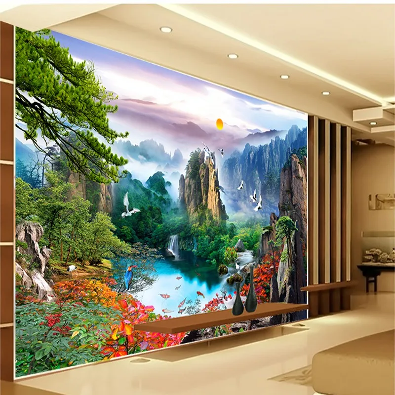 

beibehang Large mural wallpaper for walls 3d TV backdrop wallpaper for living room Chinese landscapes Yingkesong papel de parede