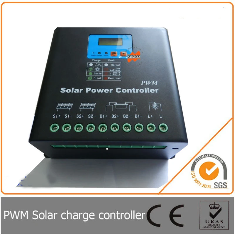 30A 192V Intelligent PWM Solar Charge Controller with LCD Display, MCU design, High Input Voltage for PV Solar System