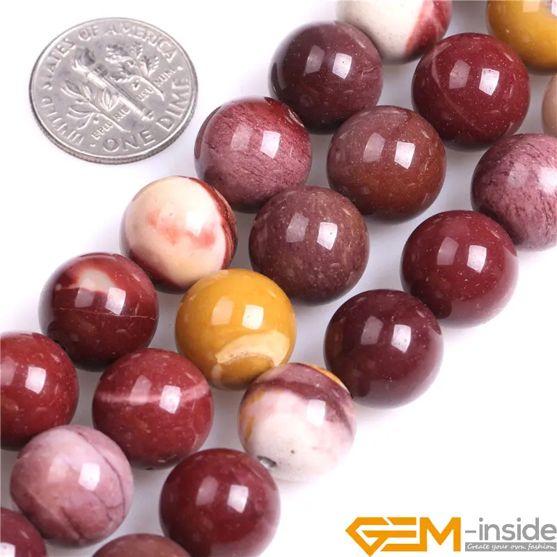 Round Mookaite Jaspers Beads Natural Stone Beads DIY Loose beads For Bracelet Making For Jewelry Making Strand 15\