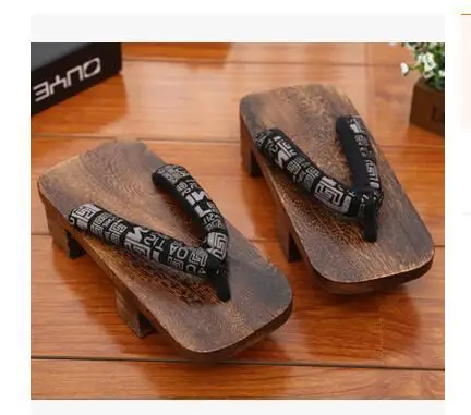 Japanischen Stil Sommer herren Clog Sandalen Schuhe Blume Zwei-zahn Gentleman Holz Hausschuhe Cosplay herren Bench Flip--flops