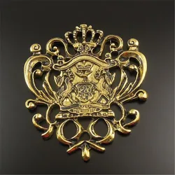 (8Pieces)Antiqued Gold Color Crown Shaped Zinc Alloy Charming Pendants 50*42mm Vintage Necklace Bracelet Charms Handmade 32473