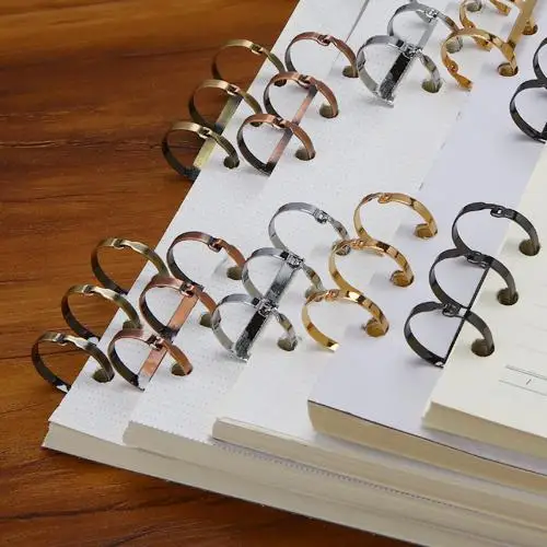 Metal Plated Loose Leaf Book Binder Hinged Ring Binding Rings Nickel Desk Calendar Circle 3 rings For Card Key Album