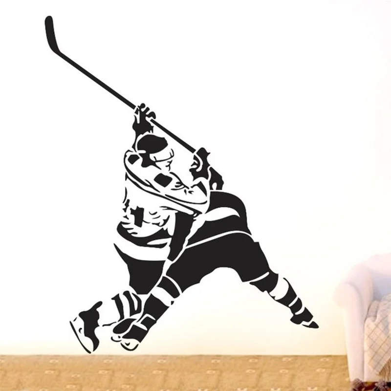 

ice hockey player sports Wall Sticker home Decor Removable Vinyl Decal wall Art DIY Mural wallpaper