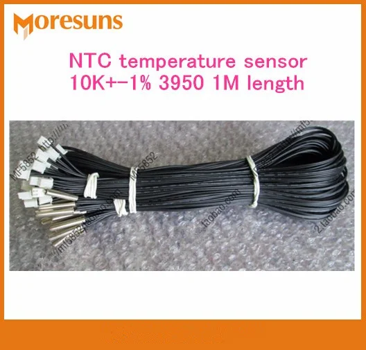 

Fast Free Ship 100pcs/lot NTC temperature sensor 10K+-1% 3950 1M length good sensor