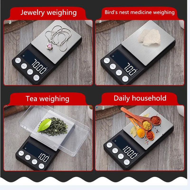 200/500g 0.01/0.1g Digital Scale Electronic Pocket Jewelry Weighing Scale LCD Display Jewelry Diamond Scales