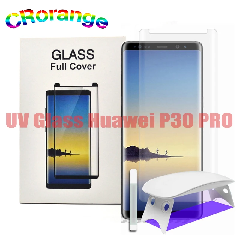 

UV Liquid Glue Screen Protector For Samsung S10e S9 Plus S8 Note 9 Full Cover Tempered UV Glass for Huawei mate 20 Pro P30 Pro