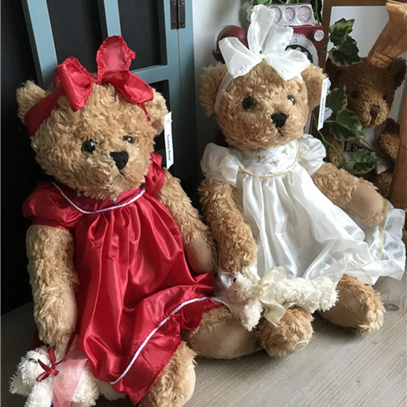 1PCS 36CM wear dress sweet teddy bear Stuffed Animals Plush Toys Teddy Bear Sleeping dolls birthday Christmas Gifts for Kids